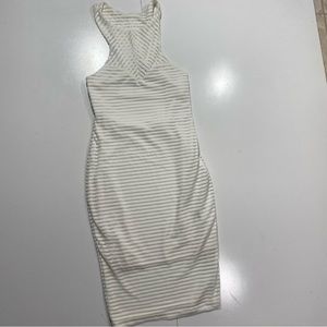 Bec + Bridge White Ribbed Body Con Cut Out Back Sleeveless Party Dress Size 6